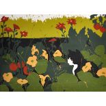 Lorna Massie (1938- ) American. "October Garden", Silkscreen Print, Signed and Numbered 96/150 in