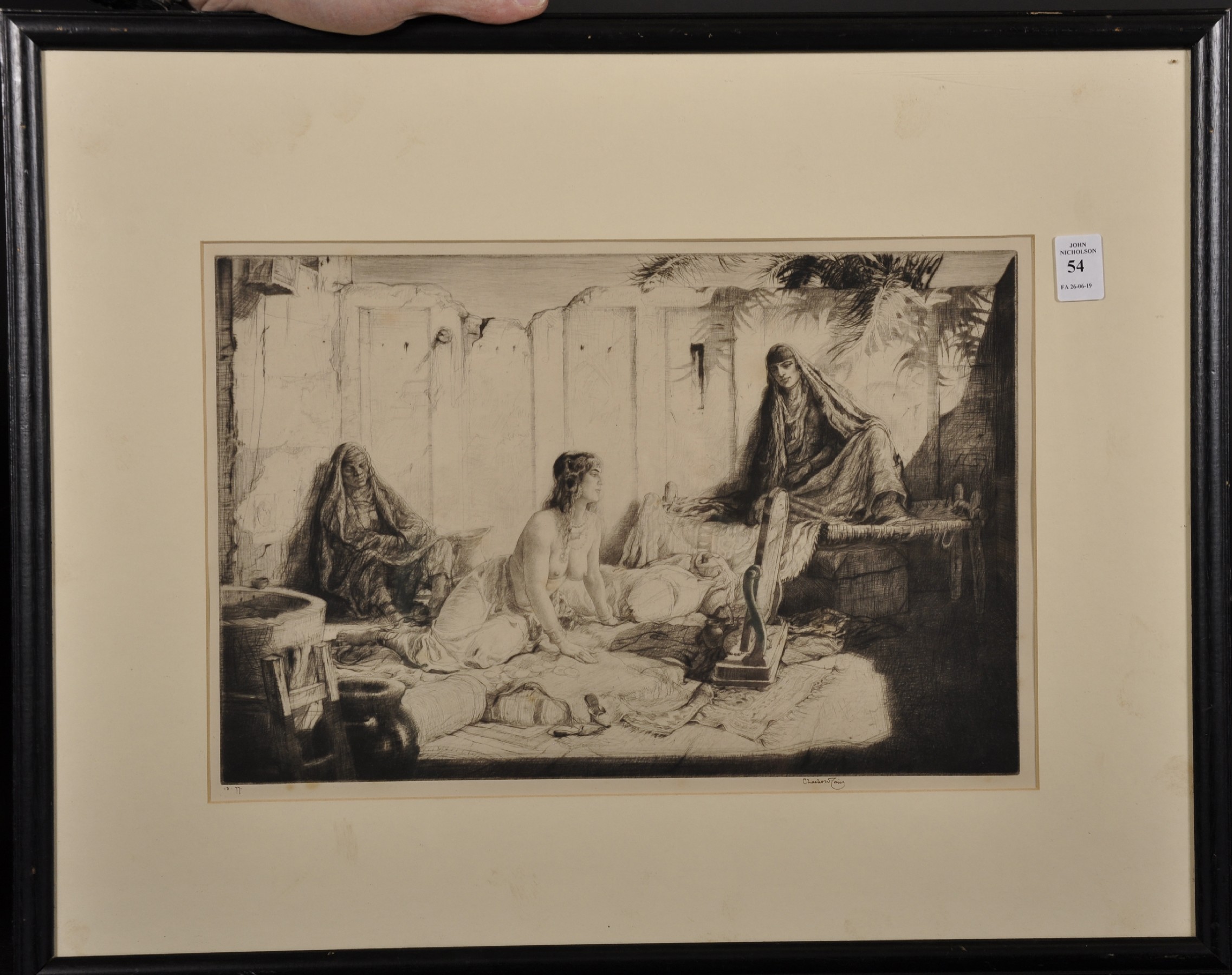 Charles William Cain (1893-1962) British. A Hareem Scene, Etching, Signed and Inscribed '13.77.', - Image 2 of 5