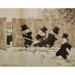 20th Century English School. "The Gardeners Revenge", Ink and Wash, Signed with Initials 'ENB-B' and