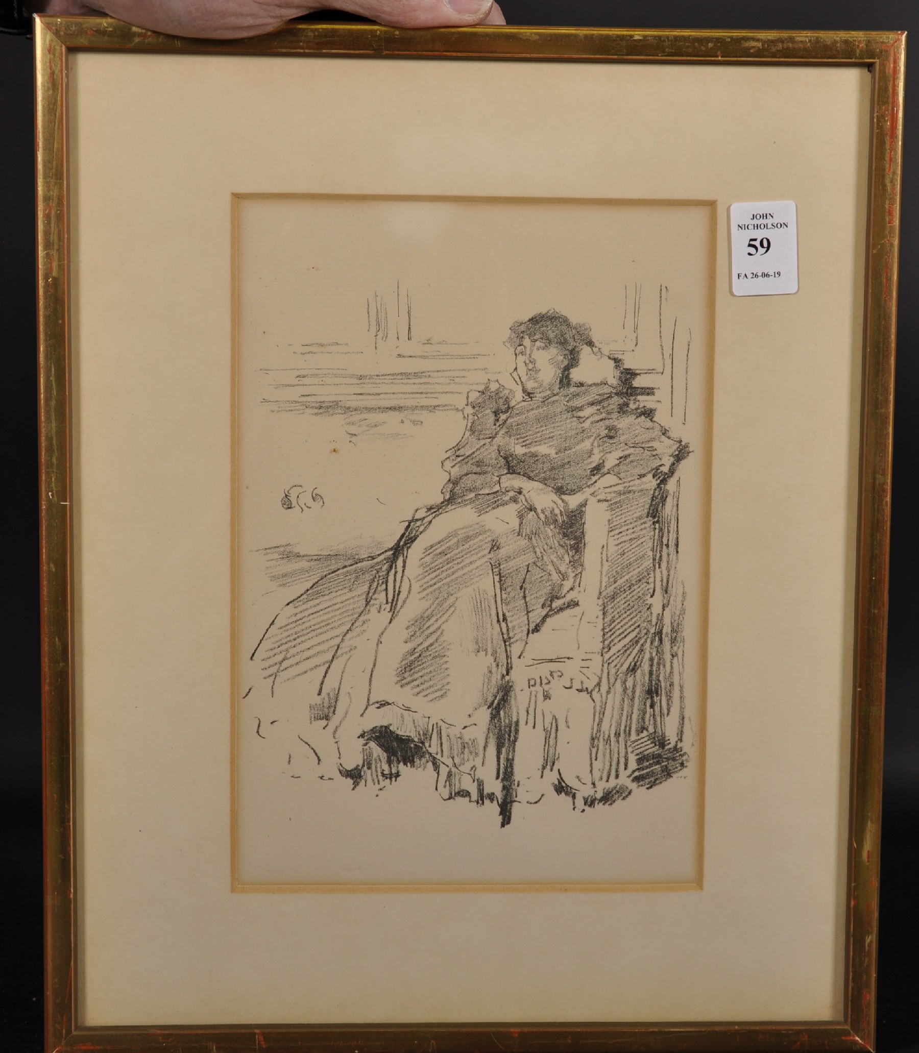 James Abbot McNeill Whistler (1834-1903) British. "La Robe Rouge", Lithograph, Inscribed on a - Image 2 of 3
