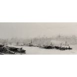 William Lionel Wyllie (1851-1931) British. A Thames Scene, Etching, Signed in Pencil, 5" x 11.75".