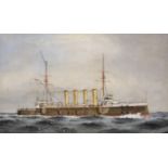 William Mackenzie Thomson (act.1870-1892) British. A Steam Ship, Watercolour, Signed, Unframed, 11.