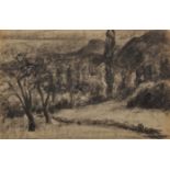 Auguste Durand-Rose (1887-1962) French. Study of a Landscape, Charcoal, Signed in Pencil,