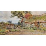 Walter Bothams (c.1850-1914) British. "On a Devonshire Farm", Watercolour, Signed with Initials, and