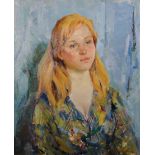 Nikolai Petrovitch Tchouprina (1928-1986) Russian. "Young Girl with Long Hair", Study of a Girl