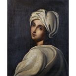 After Guido Reni (1575-1642) Italian. "Beatrice Cenci", Oil on Canvas, Inscribed on the reverse,