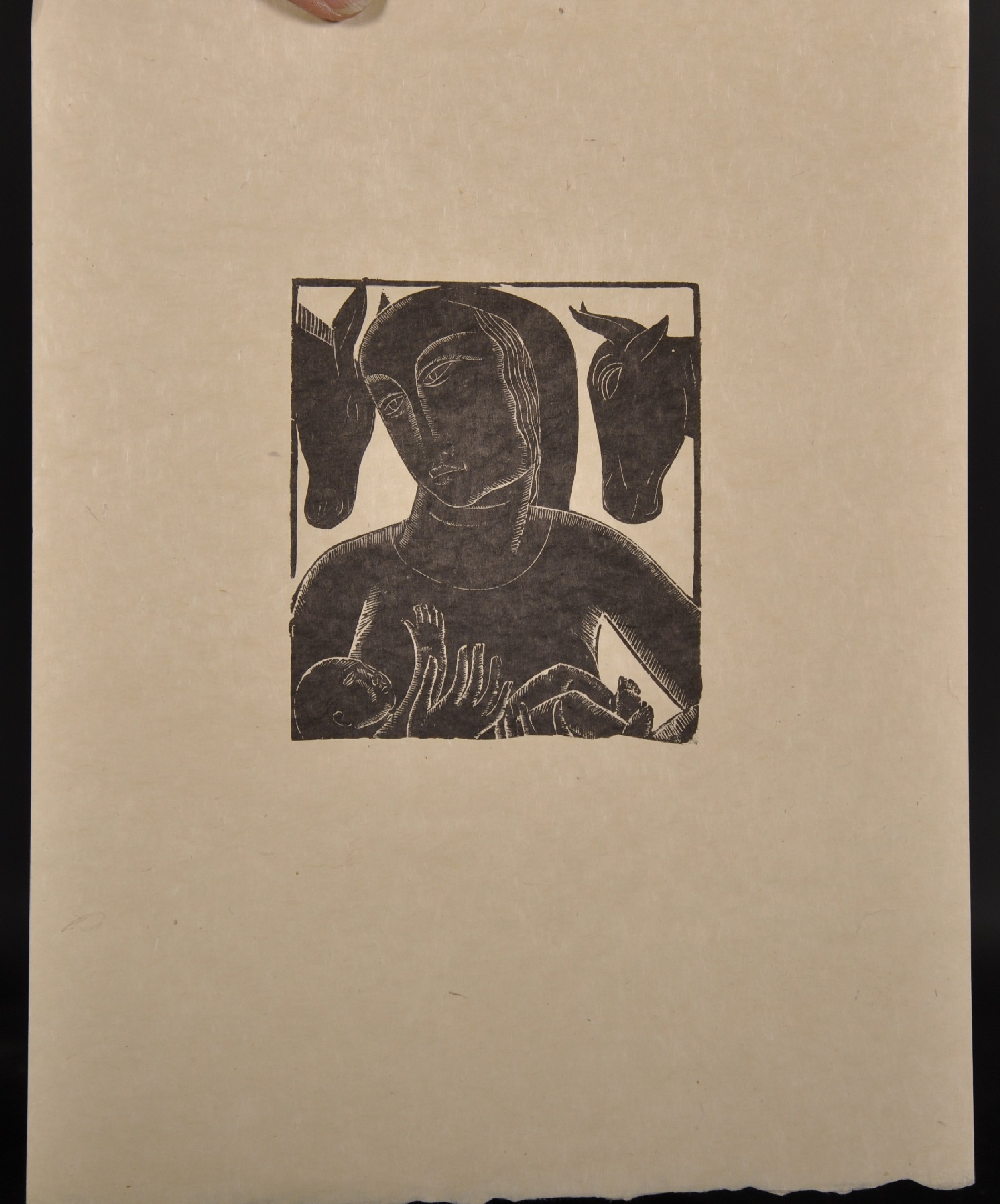 20th Century English School. A Mother and Child, Woodblock, Unframed, 4.5" x 4", and a large - Image 2 of 5