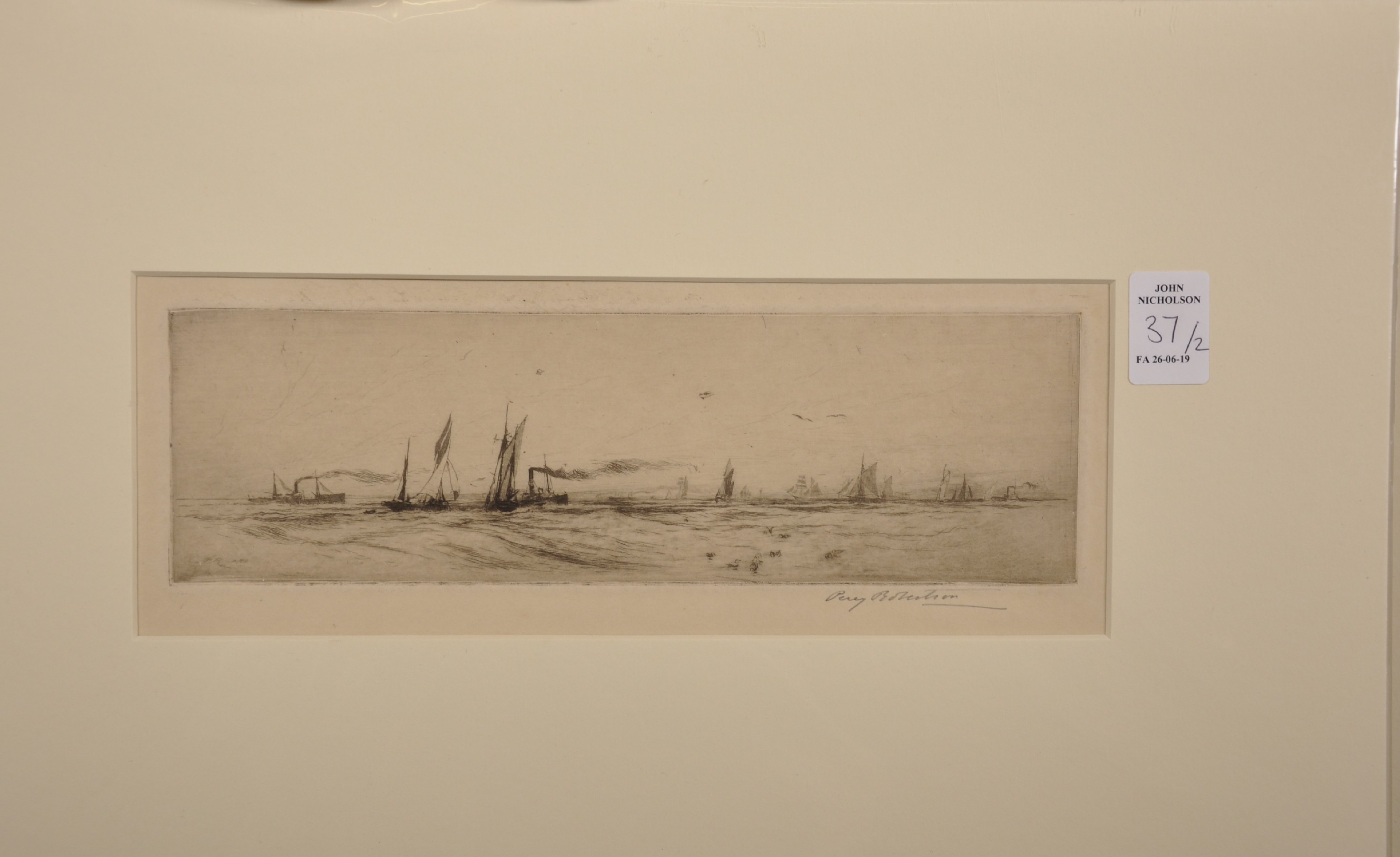 Percy Robertson (1869-1934) British. A Shipping Scene, Etching, Signed in Pencil, Unframed, 3.5" x - Image 3 of 5