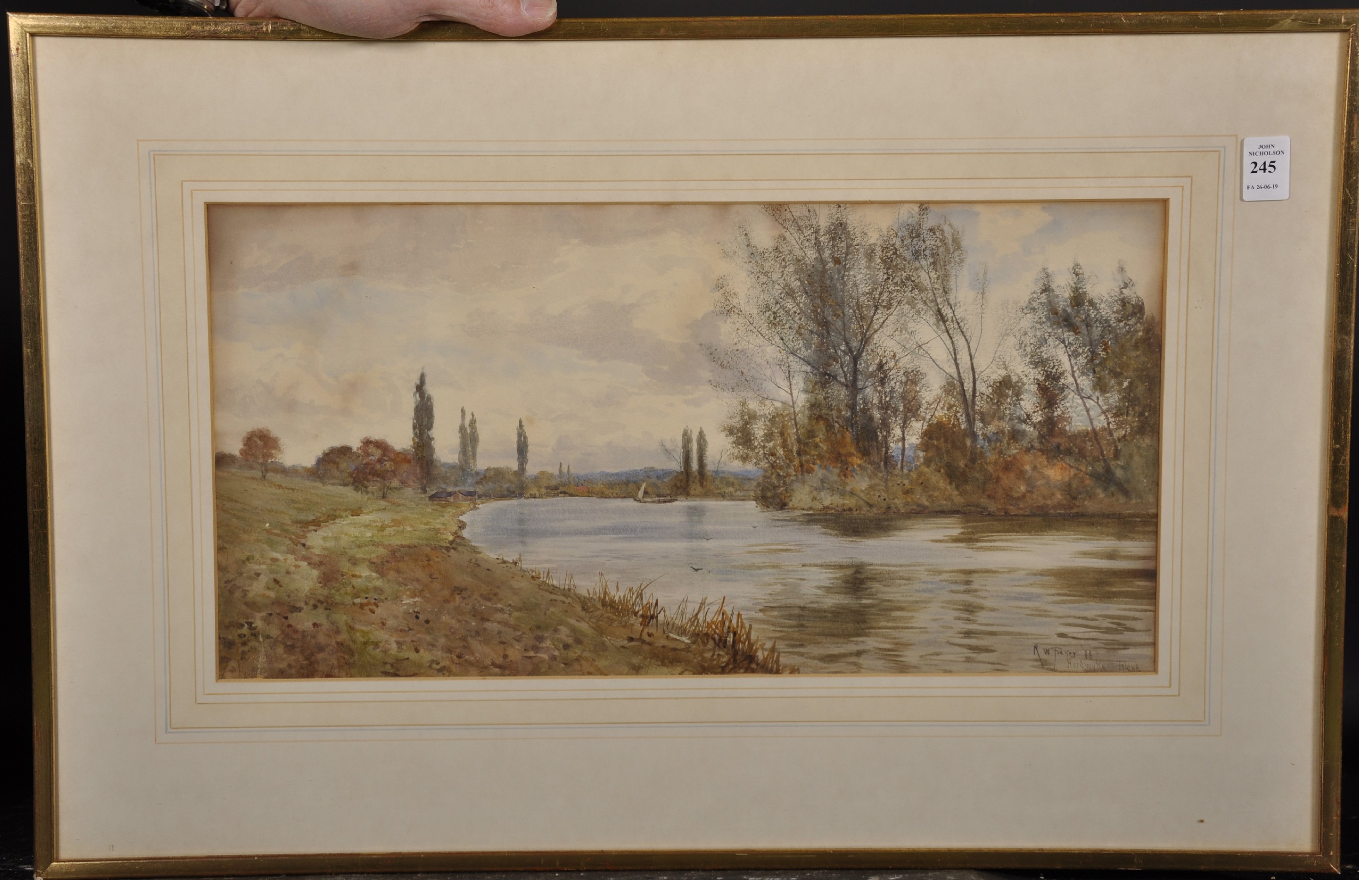 Robert Winter Fraser (1848-1906) British. "Hardwyke Island", Watercolour, Signed, Inscribed and - Image 2 of 4