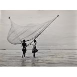 Ang Kok-Huat (20th Century) Malaysian. "Raising up the Net", Photograph, Inscribed on the reverse,