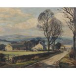 Walter Cecil Horsnell (1911-1997) British. "A Country Road in Wharfedale", Oil on Canvas laid