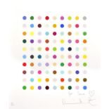 Damien Hirst (1965- ) British. "Spots", with Ninety Colour Spots on a White background, Limited