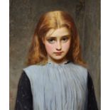 Charles Sillem Lidderdale (1831-1895) British. Bust Portrait of a Young Blonde Girl, wearing a