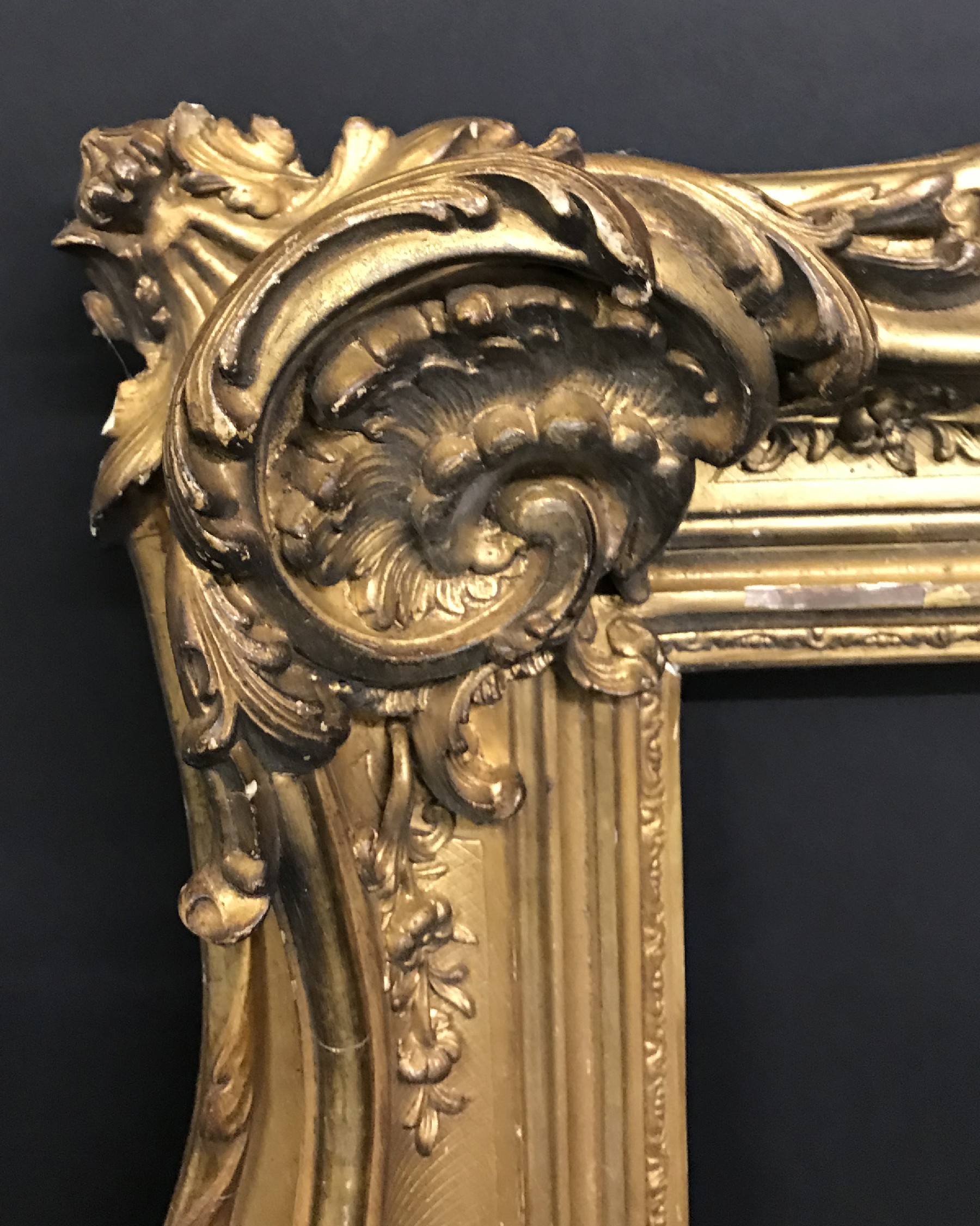 19th Century European School. A Gilt Composition Frame, with Swept Centres and Corners, 14" x 11" (