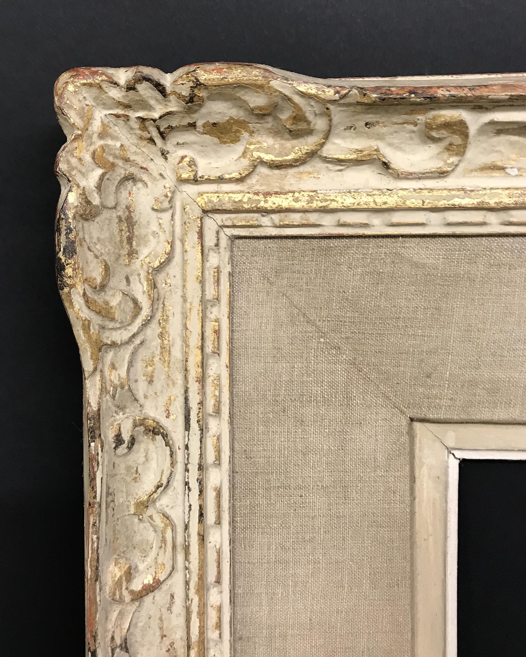 20th Century English School. Carved Wood Painted Frame, 29" x 21.5" (rebate), excluding slip 39" x