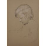 Circle of Albert Anker (1831-1910) Swiss. Study of a Young Child, Pencil heightened with White,