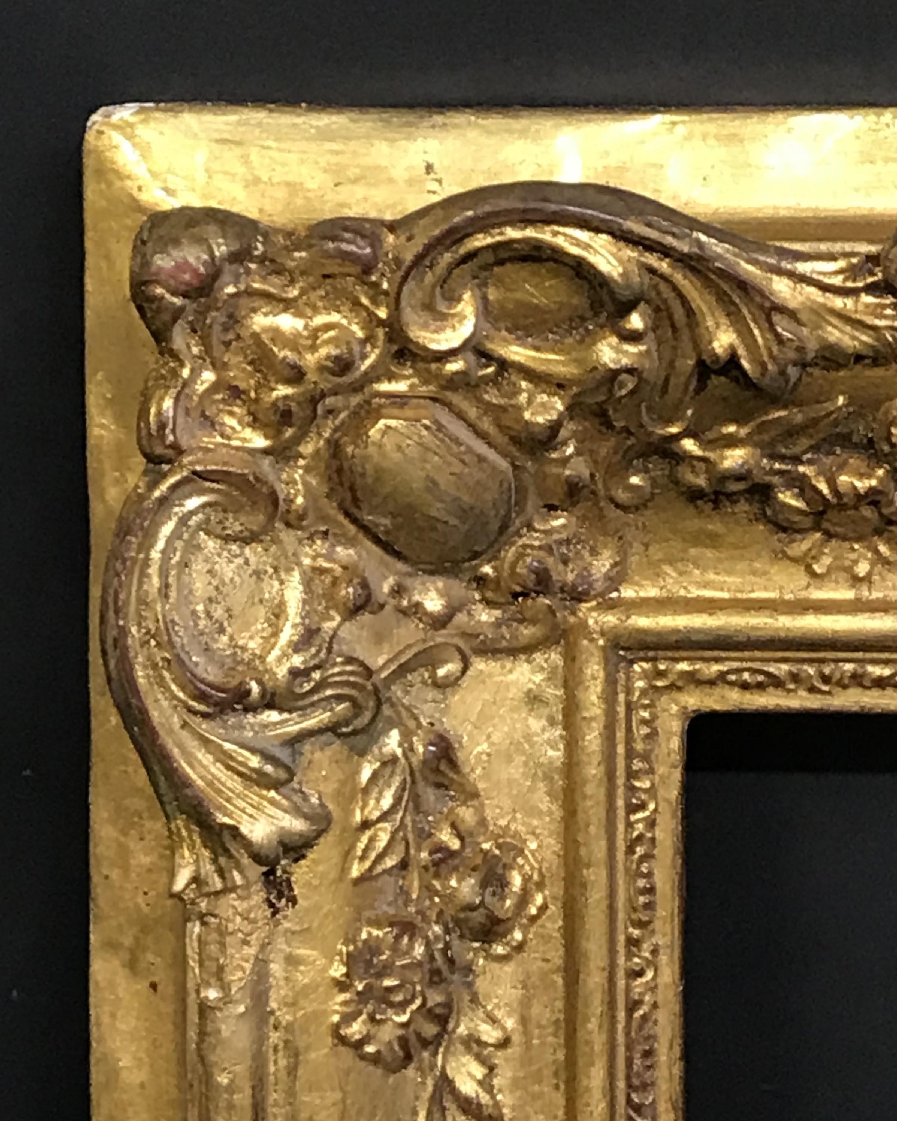 19th Century European School. A Gilt Composition Frame, with Swept Centres and Corners, 21.5" x 18.