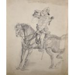 Edgar Hickman (Early 20th Century) British. "Sounding the Charge", Pencil, Signed, Inscribed and