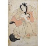 Toyokuni Utagawa (1769-1825) Japanese. Study of Nakamura Utaeman in the Role of Goto Rokusho, Print,