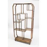 A GOOD CHINESE 19TH / 20TH CENTURY HARDWOOD FLOOR STANDING MULTI TIER SHELVING UNIT, enclosing