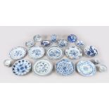 A MIXED LOT OF 18TH CENTURY CHINESE BLUE & WHITE PORCELAIN ITEMS.