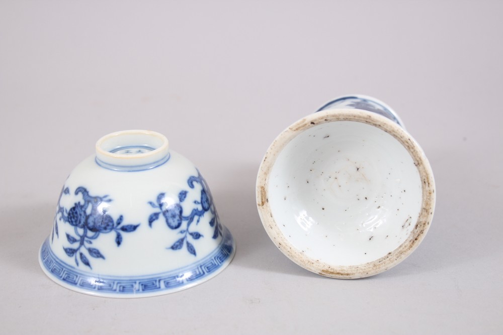 THREE CHINESE 19TH / 20TH CENTURY BLUE & WHITE PORCELAIN ITEMS, including a 19th century blule & - Image 3 of 4