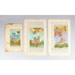 THREE PERSIAN MANUSCRIPTS with painted scenes.