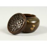 A TINY CHINESE GOLD SPLASH CENSER. 4cms diameter.