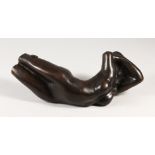 AFTER AUGUST RODIN (1840-1917) FRENCH. A RECLINING NUDE. Signed A. Rodin 2/6 with foundry stamp.