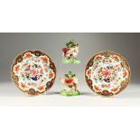 A PAIR OF SPODE JAPAN PATTERN PLATES, Pattern No. 2630, 21cms diameter, and a PAIR OF COW AND CALF