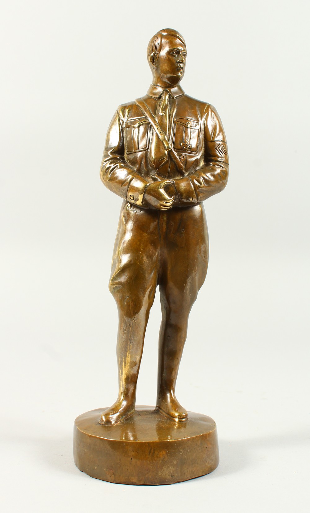 A BRONZE OF HITLER. 11ins high.