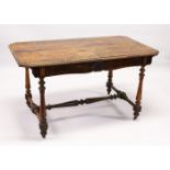 A GOOD REGENCY ROSEWOOD LIBRARY TABLE, the beaded rectangular top with clipped corners, a single