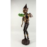 A LARGE BRONZE TWO COLOURED PIXIE.