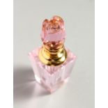 A GOOD SMALL TAPERING CRYSTAL SCENT BOTTLE AND STOPPER. 7.5cms high.