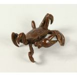 A JAPANAES BRONZE OF A CRAB. 2ins long.