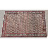 A GOOD ANTIQUE PERSIAN BIDJAR RUG with an allover pattern within a triple row border. 7ft 4ins x 4ft