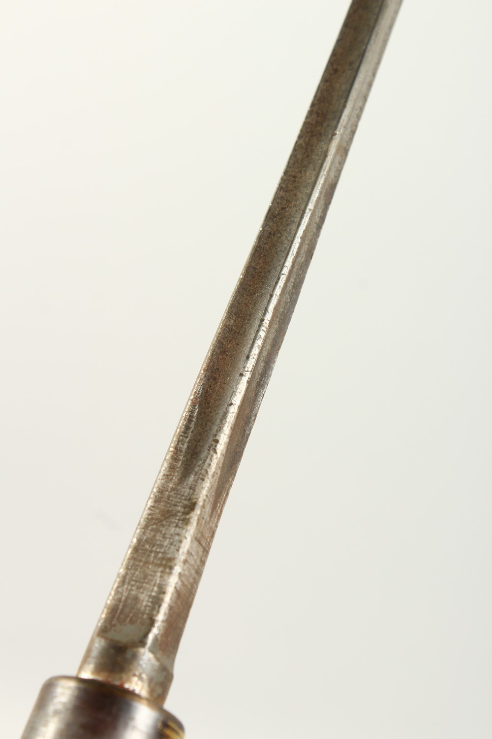 A 19TH CENTURY SWORD STICK, with rhino horn handle, bamboo shaft with triangular shape blade. - Image 12 of 21