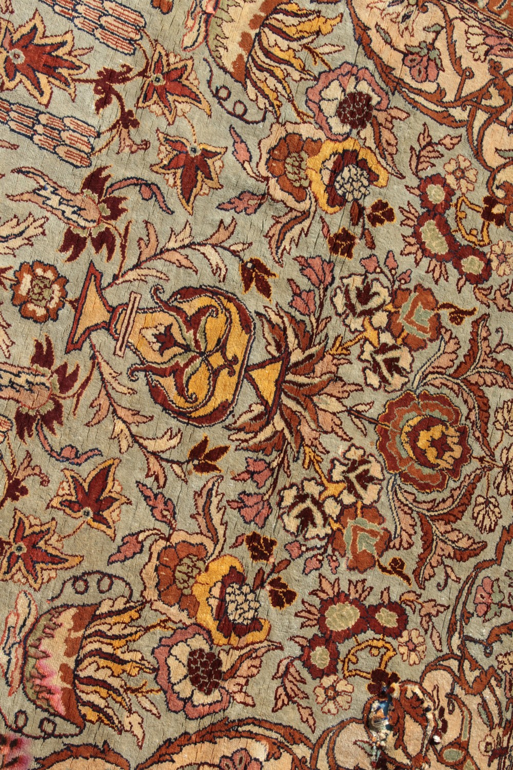 A FINE TURKISH SILK RUG with allover pattern of birds and flowers. 6ft 10ins x 4ft 3ins. - Image 6 of 17