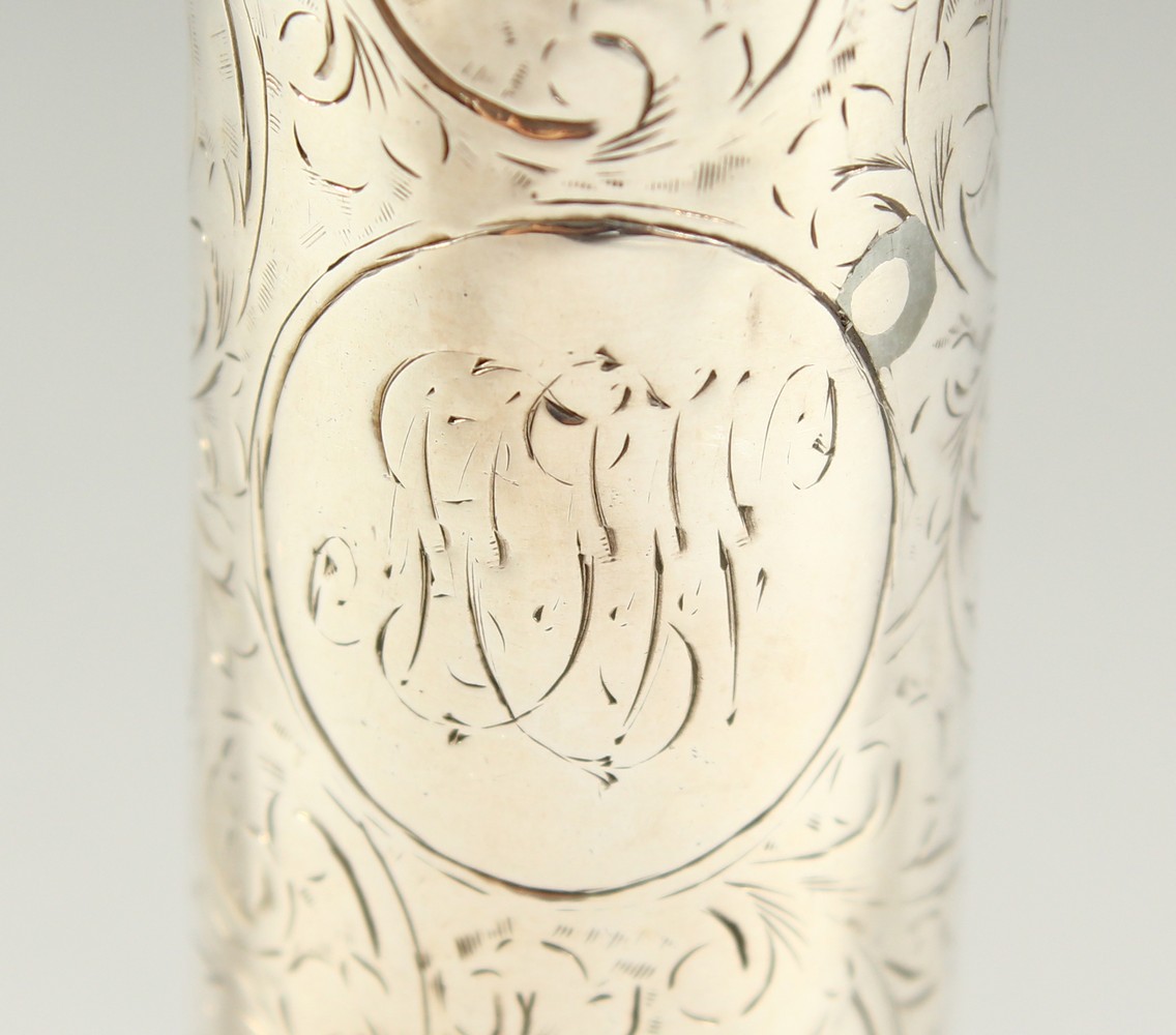A GOOD VICTORIAN ENGRAVED SILVER DOUBLE ENDED SCENT BOTTLE, one for scent with a glass stopper, - Image 2 of 13