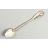 A VICTORIAN FIDDLE THREAD AND SHELL STILTON SPOON. London 1846.