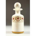 A NICE OPALINE JEWEL SET SCENT BOTTLE AND STOPPER. 19cms high x 7cms diameter.