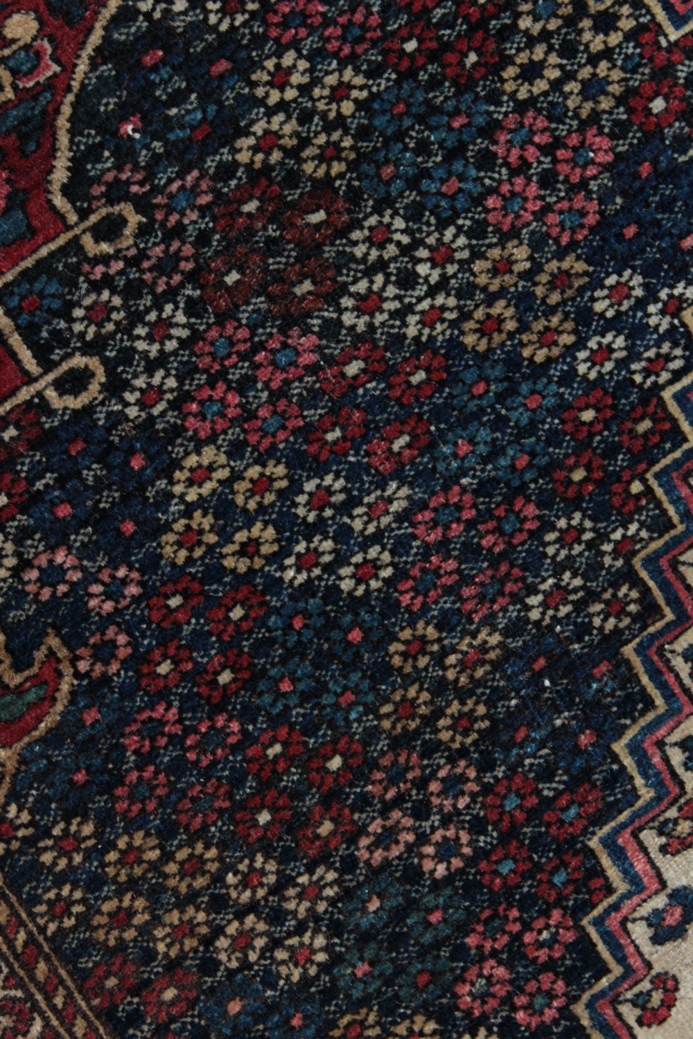 AN OLD BAKHTIARI PERSIAN RUG 1920'S-1930'S, with a large diamond shaped motif and many other motifs. - Image 3 of 9