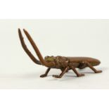 A JAPANESE BRONZE of a STAG BEETLE. 4ins long.