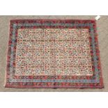 A FINE PERSIAN SIRJAN AFSHAR RUG with an allover pattern within a four row border. 5ft 3ins x 4ft.