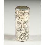 A SUPERB VICTORIAN SILVER SCENT BOTTLE by SAMPSON MORDAN & CO, with bright cut engraving. Swallow,