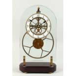 A SKELETON CLOCK (no glass dome). 1ft 2ins high.