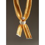 A SUPERB 18CT GOLD AND DIAMOND ROPE NECKLACE. 80 grams set with forty seven small diamonds.