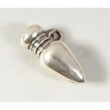 A TINY VICTORIAN SILVER EGG SHAPED SCENT BOTTLE with screw top. Birmingham 1899. 3.5cms.