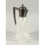 A HOBNAILCUT SILVER MOUNTED CLARET JUG. Sheffield 1898.