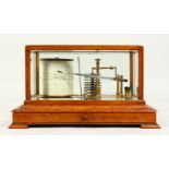 A GOOD EARLY 20TH CENTURY MAHOGANY CASED BAROGRAPH by Turnbull & Co., Edinburgh. 37cms wide.